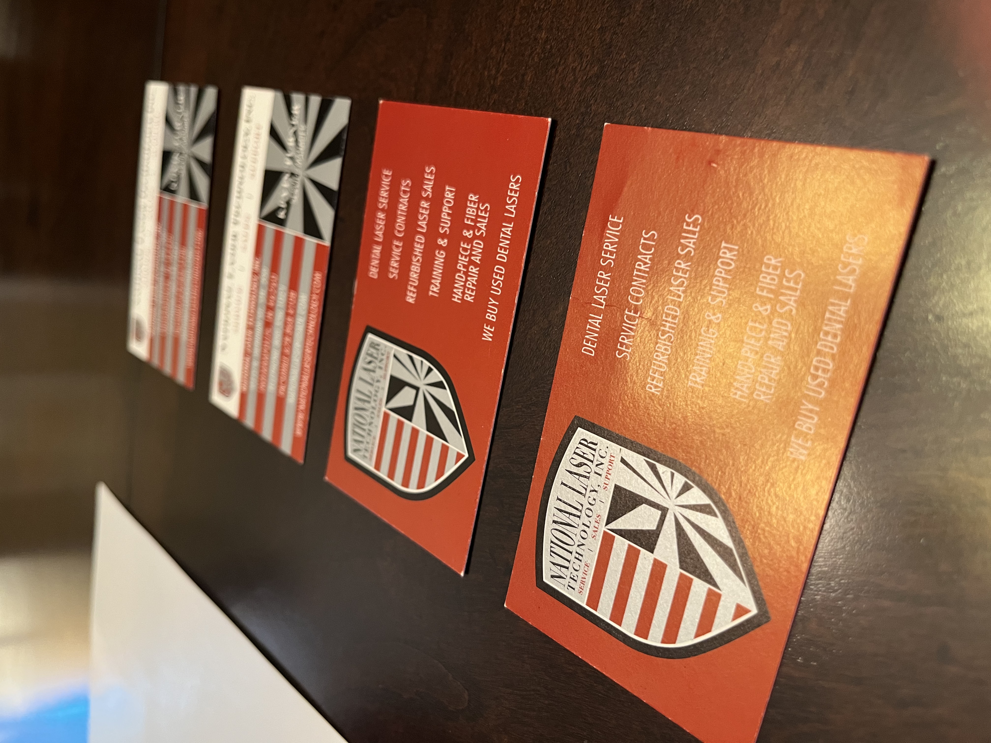 National Laser Business cards metallic reflective ink